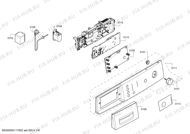Схема №3 WLX20160OE Maxx 5 с изображением Панель управления для стиральной машины Bosch 00665734