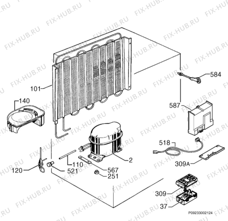 Взрыв-схема холодильника Privileg 285325_4985 - Схема узла Cooling system 017