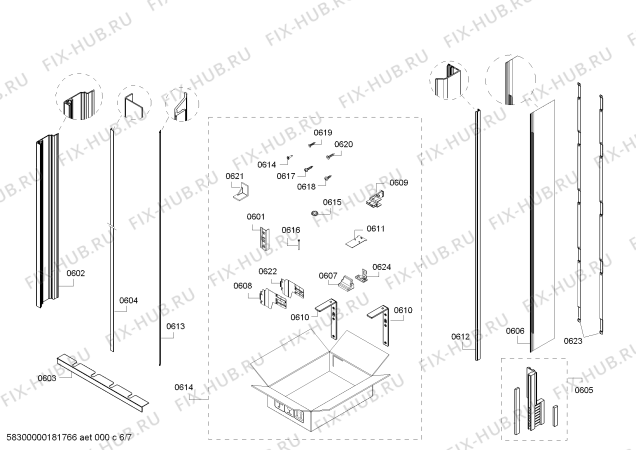 Схема №5 FI24DP31AU с изображением Панель для холодильника Siemens 11002633