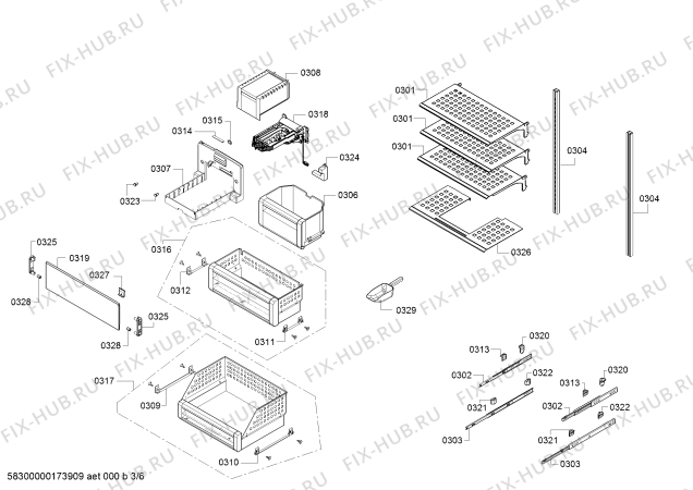 Схема №6 T30IF800SP с изображением Крышка для холодильника Bosch 00689981