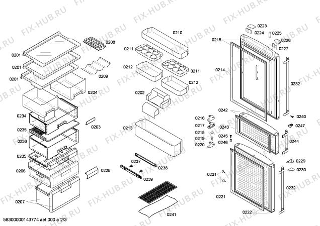 Схема №2 KKF23836TI с изображением Модуль управления для холодильной камеры Bosch 00677717
