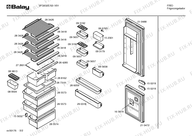 Схема №1 3FG630E с изображением Инструкция по эксплуатации для холодильника Bosch 00518297