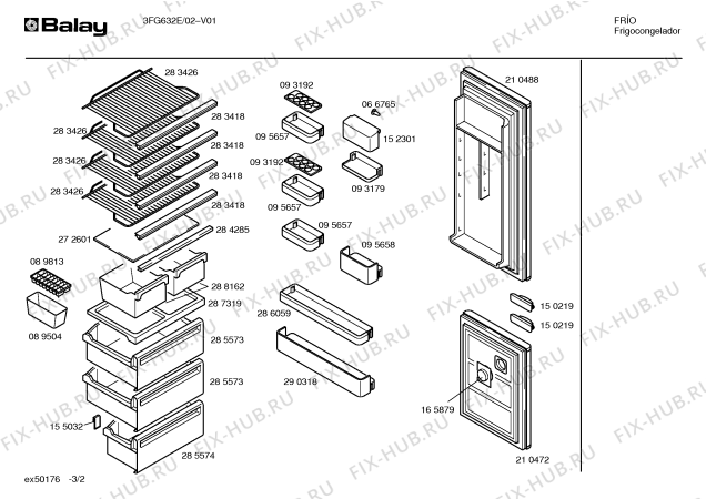 Схема №1 F6610E с изображением Поднос для холодильной камеры Bosch 00095658