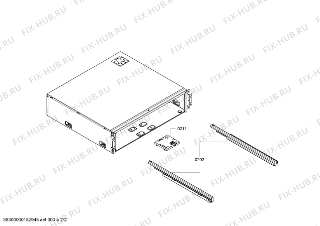 Взрыв-схема шкафа для подогрева посуды Bosch BIE630NS1 - Схема узла 02