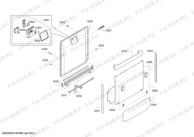 Взрыв-схема посудомоечной машины Bosch SBI88TS26H Active Water Eco2 - Схема узла 03