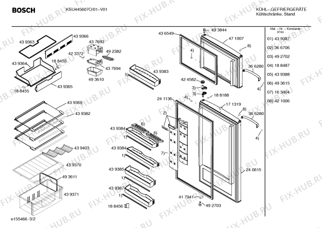 Взрыв-схема холодильника Bosch KSU445607O - Схема узла 02