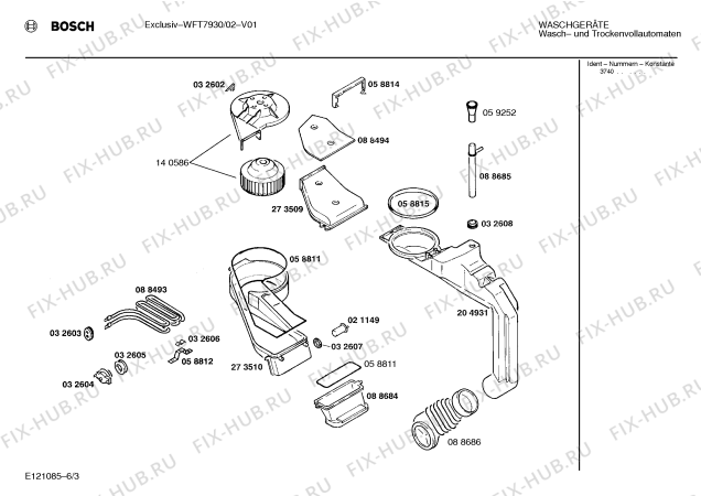 Схема №5 WFT7930 EXCLUSIV с изображением Панель управления для стиралки Bosch 00288703