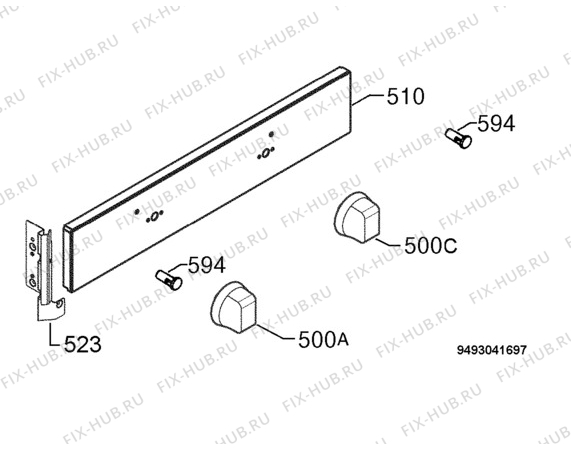 Взрыв-схема плиты (духовки) Zanussi ZOB150W - Схема узла Command panel 037