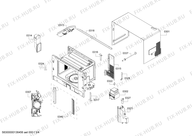 Схема №4 HF25M2R2 с изображением Дверь для духового шкафа Siemens 00682825