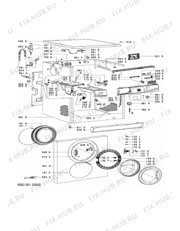 Схема №2 AWO 866 с изображением Обшивка для стиралки Whirlpool 480111100535