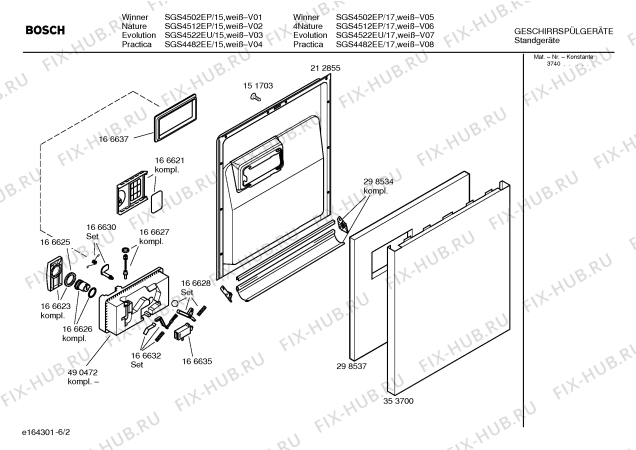 Схема №4 SGS4502EP Winner с изображением Панель управления для посудомоечной машины Bosch 00360567