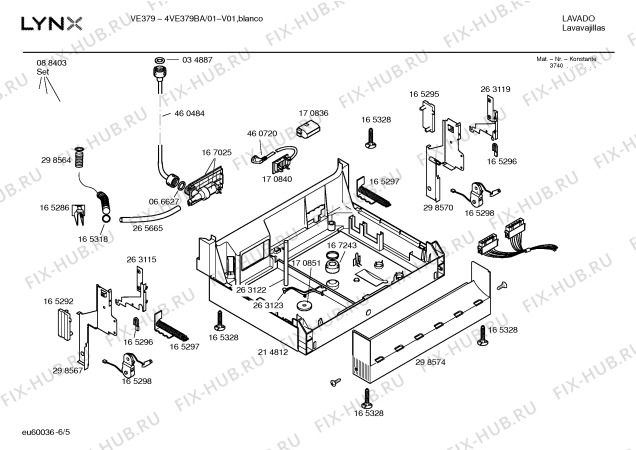 Схема №5 4VE379BA VE379 с изображением Панель управления для посудомойки Bosch 00365456