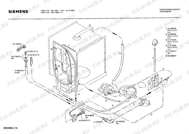 Схема №5 SN170041 с изображением Панель для электропосудомоечной машины Siemens 00112815