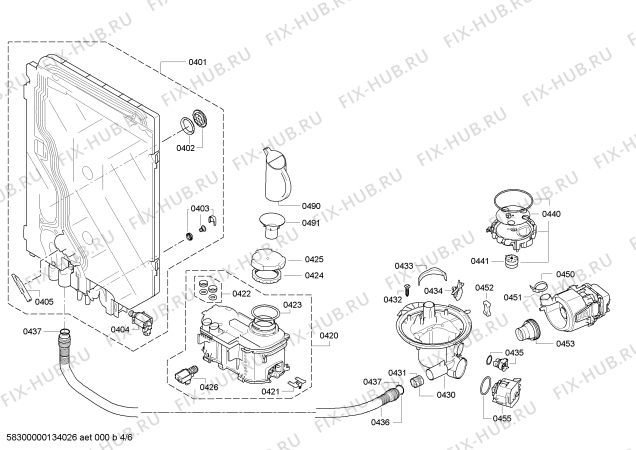 Взрыв-схема посудомоечной машины Bosch SMS50M22EU - Схема узла 04
