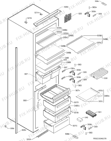 Взрыв-схема холодильника Aeg Electrolux SCN71800S0 - Схема узла Housing 001