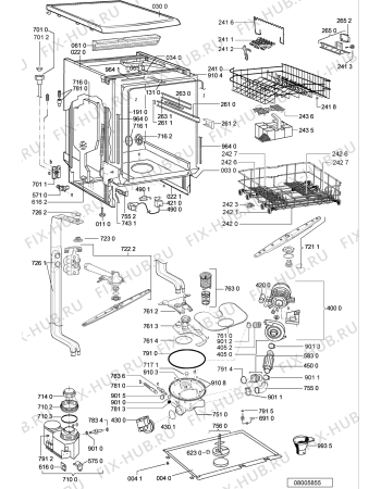 Схема №2 ADP 6837 с изображением Панель для электропосудомоечной машины Whirlpool 481245373649