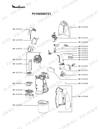 Схема №1 PV160559/7Z1 с изображением Кабель для кофеварки (кофемашины) Moulinex MS-623759