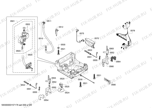 Взрыв-схема посудомоечной машины Bosch SPI58M05EU - Схема узла 05