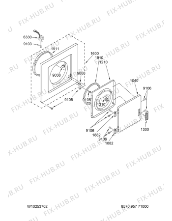 Схема №10 3LTE5243 AWM 911 с изображением Запчасть для стиралки Whirlpool 481903399603