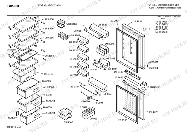 Схема №3 KIE3040TC с изображением Съемщик натяжения для холодильной камеры Bosch 00179802