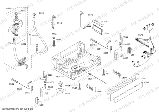 Взрыв-схема посудомоечной машины Bosch SMU63N25EU, SuperSilence - Схема узла 05