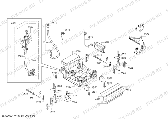 Взрыв-схема посудомоечной машины Siemens SR26T890EU - Схема узла 05