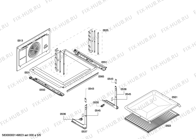 Взрыв-схема плиты (духовки) Bosch HBB77C651E horno.bosch.py.3dm.B6.E3-.pta_carr.inx - Схема узла 05