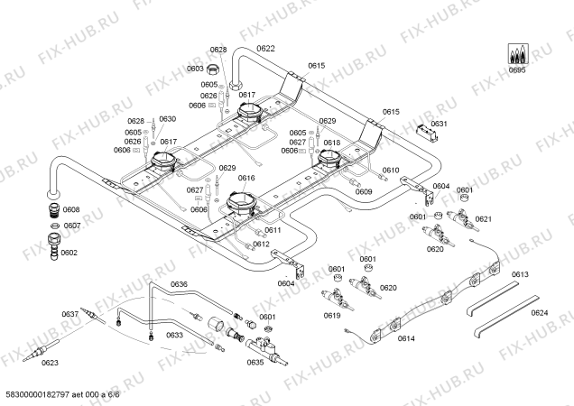 Схема №4 HGG23W365R с изображением Ручка выбора температуры для духового шкафа Bosch 00627013