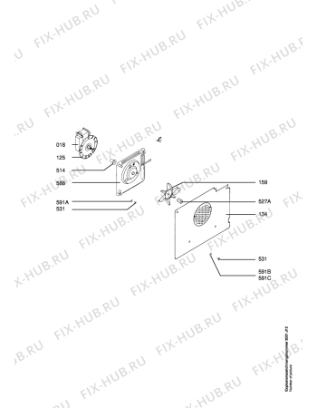 Схема №3 ES504-M с изображением Кнопка для плиты (духовки) Aeg 8996614022920