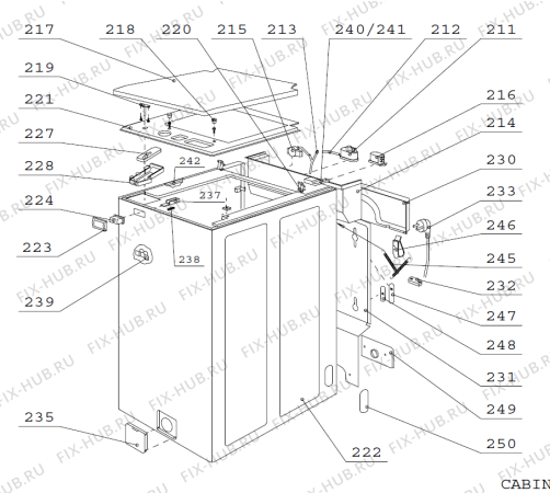 Взрыв-схема стиральной машины Gorenje W530 W530C01A RU   -White 5 kg (900002968, W530C01A) - Схема узла 02