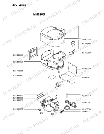 Взрыв-схема техники по уходу за телом Rowenta MH820S - Схема узла MH820SDE.__2