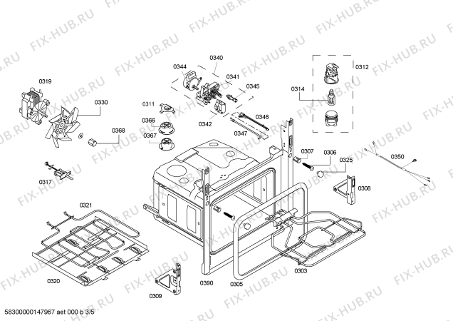 Схема №3 3HB557XP horno.balay.py.2d.CFm.E3_CIF*.pt_bas.inx с изображением Модуль управления, запрограммированный для плиты (духовки) Bosch 00700266