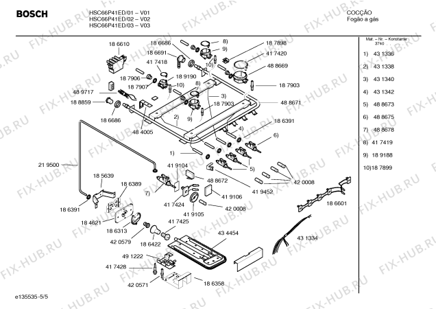 Схема №4 HSC66P41ED PROFESSIONAL с изображением Панель Bosch 00432195