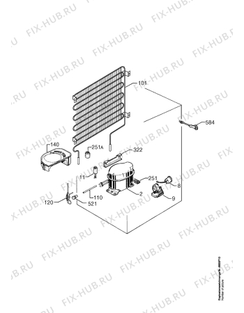 Взрыв-схема холодильника Aeg KT11500BLOMBERG - Схема узла Refrigerator cooling system