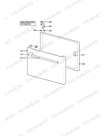 Взрыв-схема плиты (духовки) Parkinson Cowan LIB50WL2 - Схема узла H10 Main Oven Door (large)