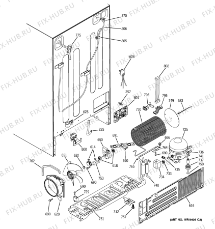 Взрыв-схема холодильника Indesit FFU21 (F033495) - Схема узла