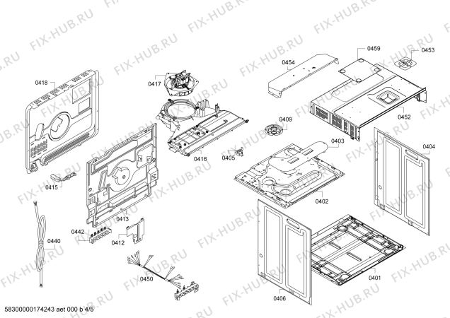 Взрыв-схема плиты (духовки) Bosch HBA64B251B H.BO.PY.L3D.IN.GYFAM.B2/.X.E3_COT/ - Схема узла 04