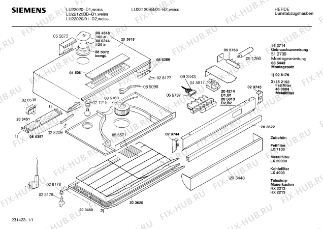 Схема №1 LU22020 с изображением Панель для электровытяжки Siemens 00205013