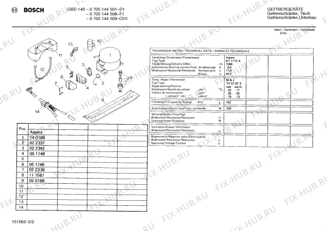 Взрыв-схема холодильника Bosch 0705144509 GSD140 - Схема узла 02