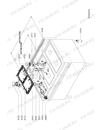 Взрыв-схема плиты (духовки) Whirlpool AGB 580/WP - Схема узла