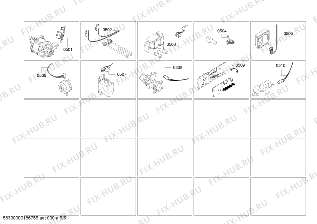 Взрыв-схема стиральной машины Bosch WAE24261GB - Схема узла 05