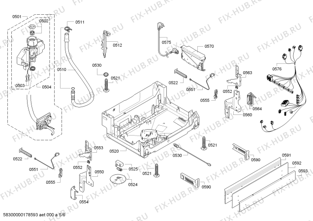 Взрыв-схема посудомоечной машины Siemens SN48N562DE Extraklasse made in Germany - Схема узла 05