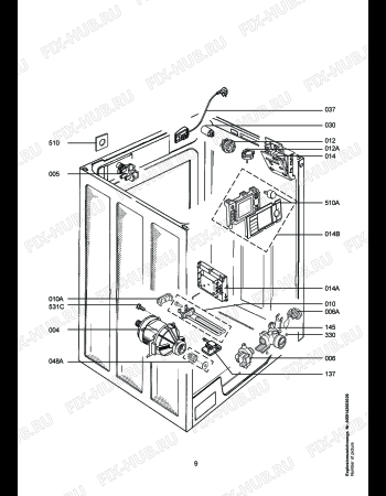 Взрыв-схема стиральной машины Privileg PPROF1601, 20182 - Схема узла Electrical equipment 268