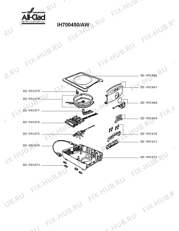 Схема №1 IH700450/AW с изображением Запчасть для духового шкафа Seb SS-992473