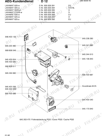 Взрыв-схема стиральной машины Aeg LAV9029 W - Схема узла Electrical equipment 268