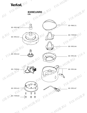 Схема №1 8309EU/6R0 с изображением Насадка для соковыжималки Tefal SS-995144