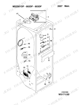 Схема №8 MSZ802DFAUS (F060447) с изображением Микромодуль для холодильной камеры Indesit C00271610