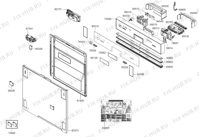 Взрыв-схема посудомоечной машины Gorenje GI64224AX (275583, PMS60I) - Схема узла 02