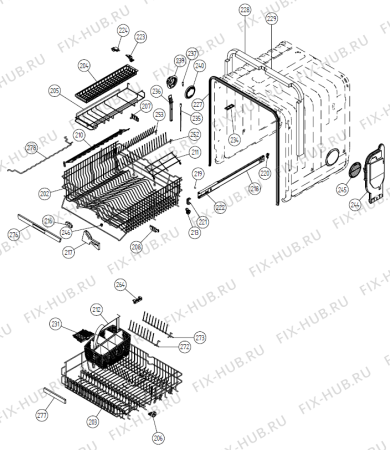 Взрыв-схема посудомоечной машины Asko D3532 EU   -Titanium FI (402742, DW20.4) - Схема узла 02