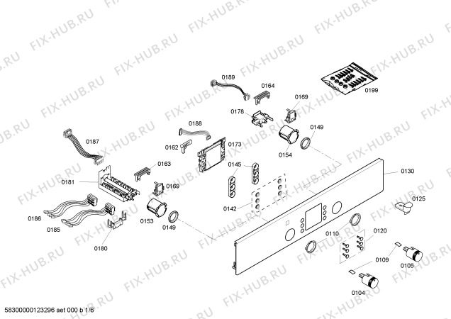 Схема №4 HBN730571 с изображением Панель управления для духового шкафа Bosch 00665111
